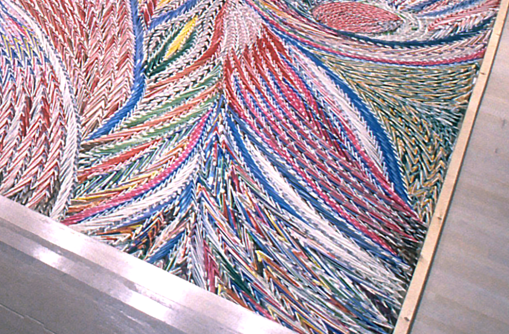 Détail, vue de l’exposition Jean-Jules Soucy : l’œuvre pinteprésentée au Musée d’art contemporain de Montréal du 10 décembre 1993 au 23 janvier 1994.