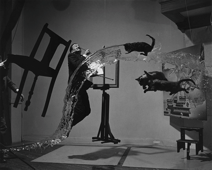 Salvador Dali, Dali Atomicus, 1941.
Photographe : Philippe Halsman